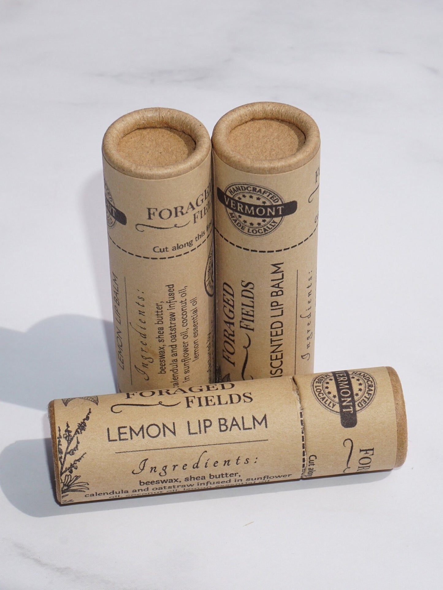 Plastic Free Lip Balm - Biodegradable, Natural, Botanical, Gloss, Lipstick, Makeup, Cosmetics, Large, Vermont