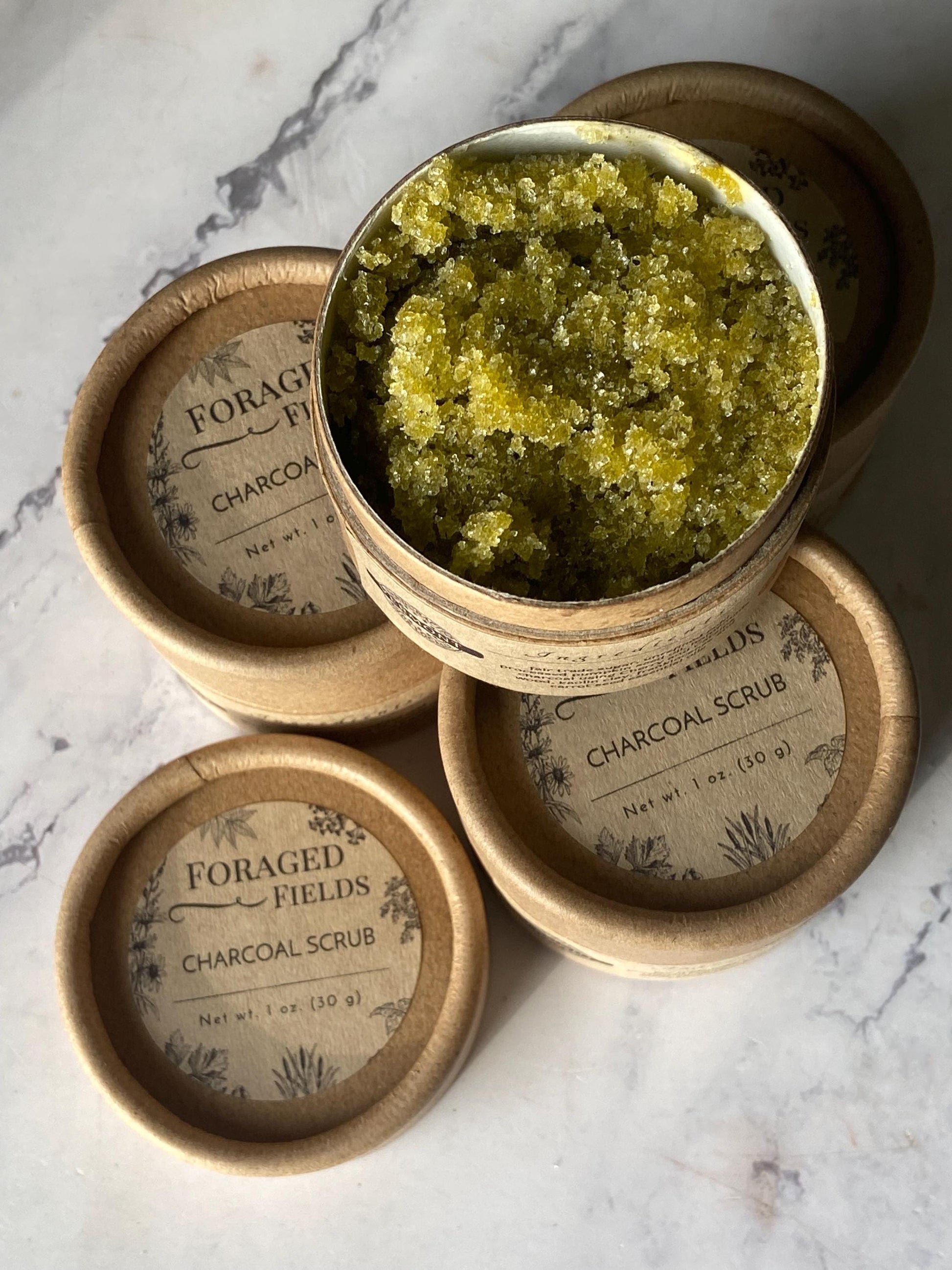 Charcoal Sugar Scrub, Zero Waste, Plastic Free, Plant Power, Vegan