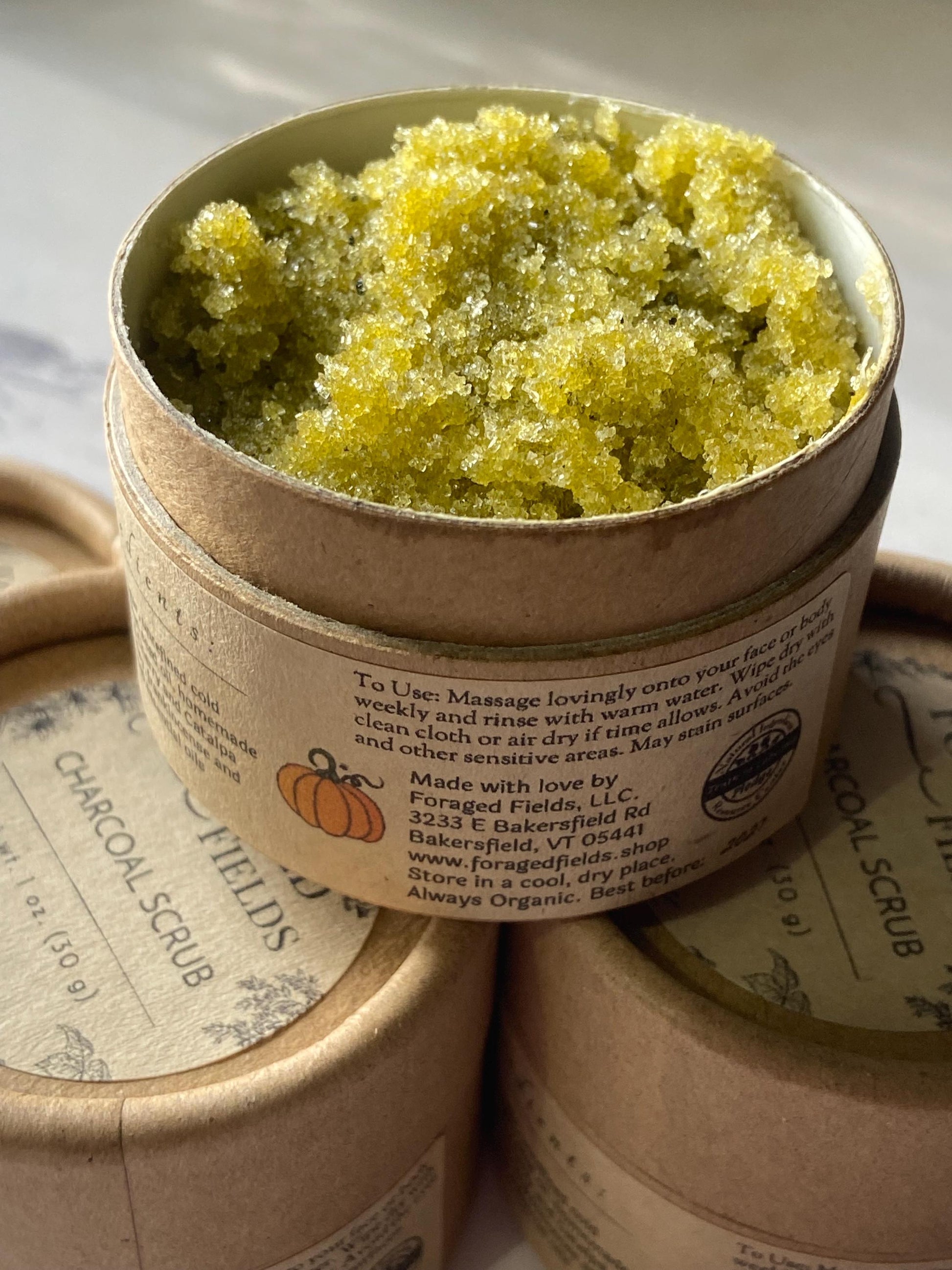 Charcoal Sugar Scrub, Zero Waste, Plastic Free, Plant Power, Vegan