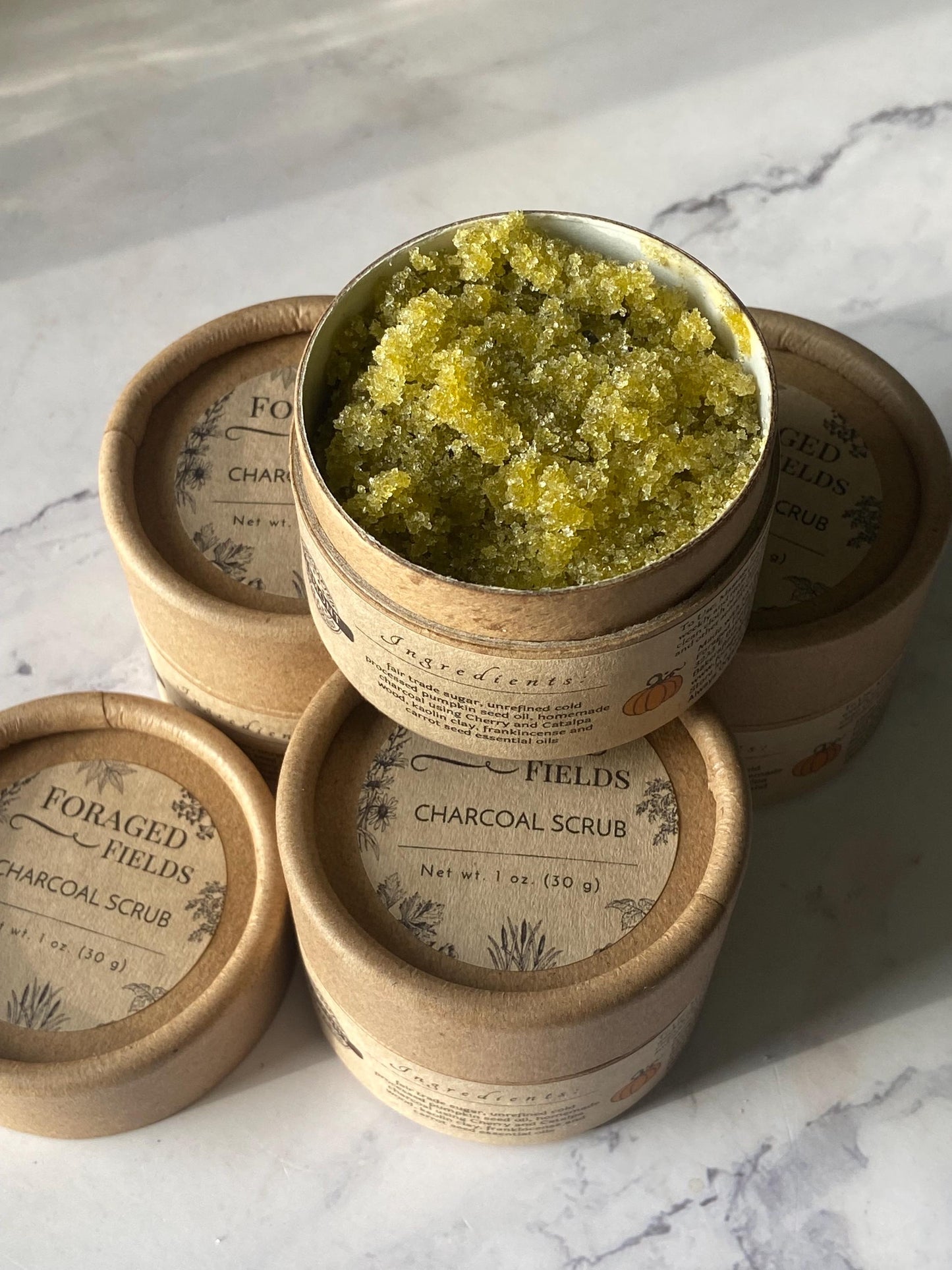 Charcoal Sugar Scrub, Zero Waste, Plastic Free, Plant Power, Vegan